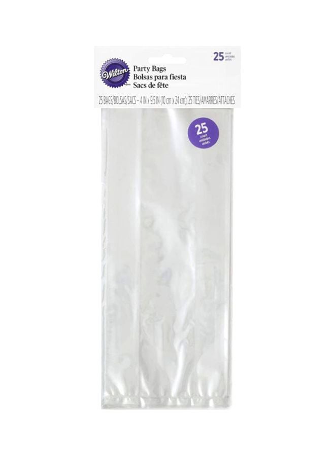Wilton 25-Piece Party Bags With Ties 4x9.5inch